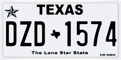 TX license plate DZD1574