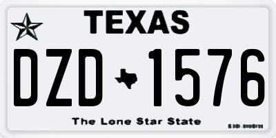 TX license plate DZD1576