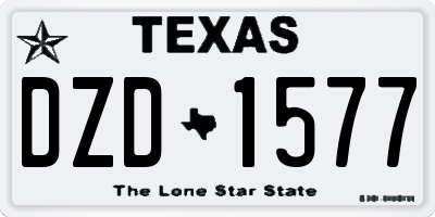 TX license plate DZD1577