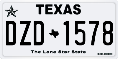 TX license plate DZD1578