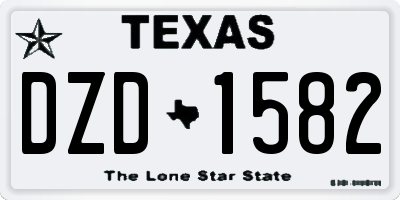 TX license plate DZD1582