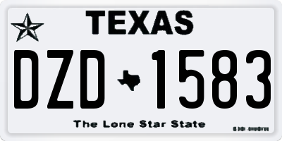 TX license plate DZD1583