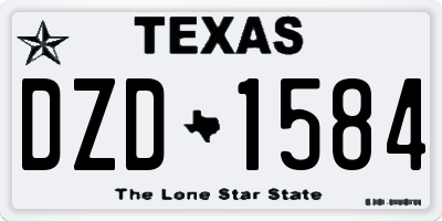 TX license plate DZD1584