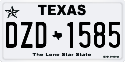TX license plate DZD1585