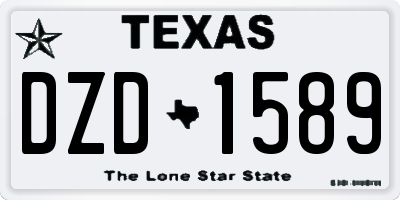 TX license plate DZD1589