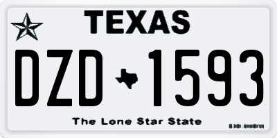 TX license plate DZD1593