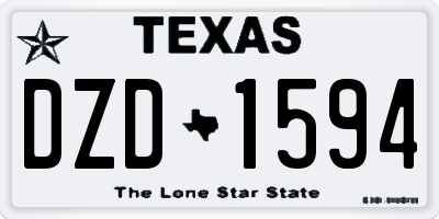 TX license plate DZD1594