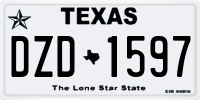 TX license plate DZD1597