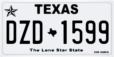 TX license plate DZD1599