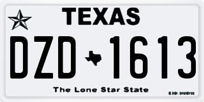TX license plate DZD1613