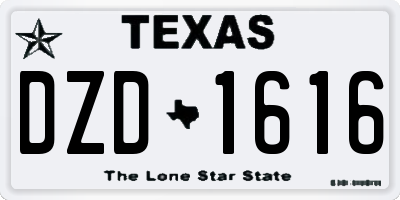 TX license plate DZD1616