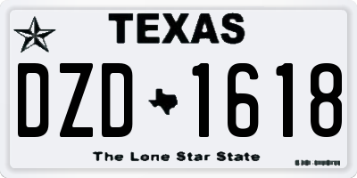 TX license plate DZD1618