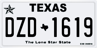 TX license plate DZD1619