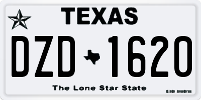 TX license plate DZD1620