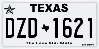 TX license plate DZD1621