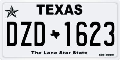 TX license plate DZD1623