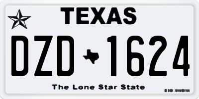 TX license plate DZD1624