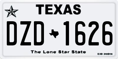 TX license plate DZD1626