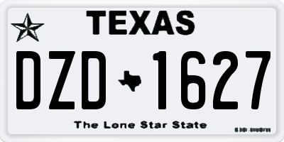 TX license plate DZD1627