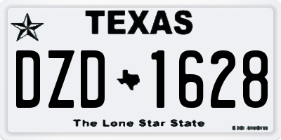 TX license plate DZD1628