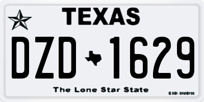 TX license plate DZD1629