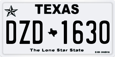 TX license plate DZD1630