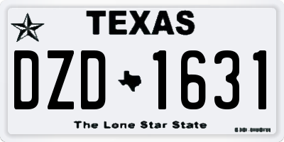 TX license plate DZD1631