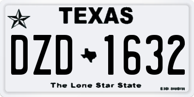 TX license plate DZD1632
