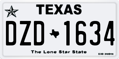TX license plate DZD1634