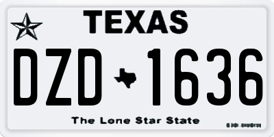 TX license plate DZD1636