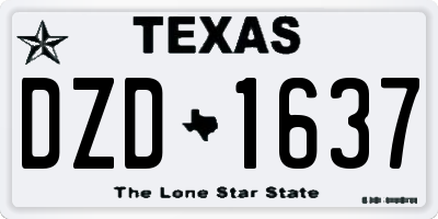 TX license plate DZD1637