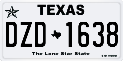 TX license plate DZD1638