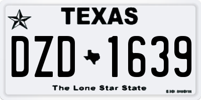 TX license plate DZD1639