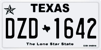 TX license plate DZD1642