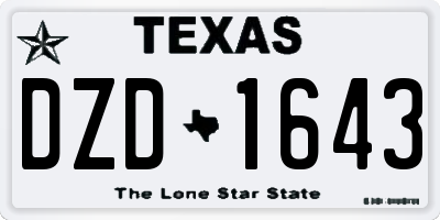 TX license plate DZD1643
