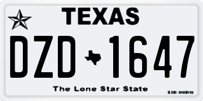 TX license plate DZD1647