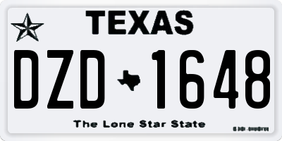 TX license plate DZD1648