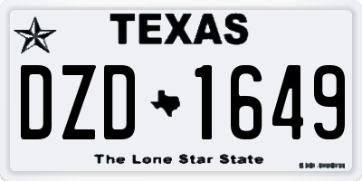 TX license plate DZD1649