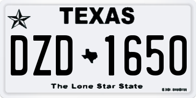 TX license plate DZD1650