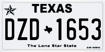 TX license plate DZD1653