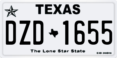TX license plate DZD1655