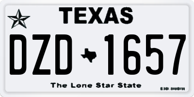 TX license plate DZD1657