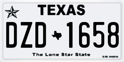 TX license plate DZD1658