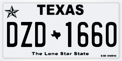 TX license plate DZD1660