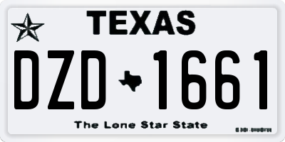 TX license plate DZD1661