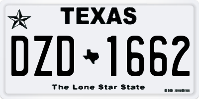 TX license plate DZD1662