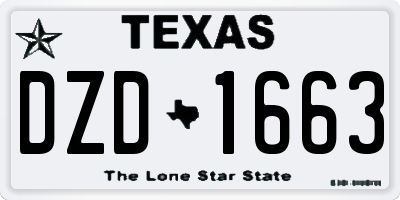 TX license plate DZD1663