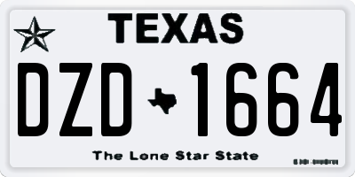 TX license plate DZD1664