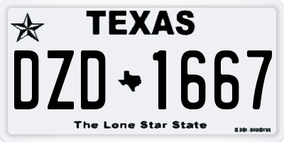 TX license plate DZD1667