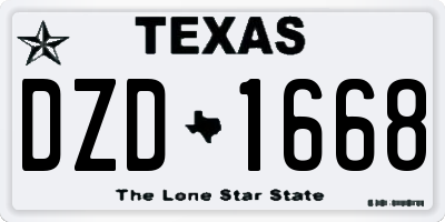 TX license plate DZD1668